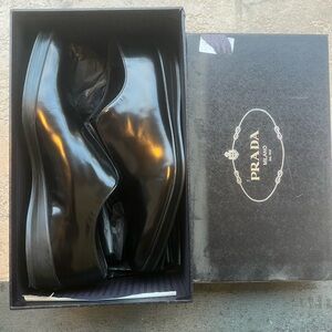 Prada Shiny Black Leather Shoes
